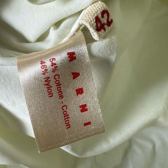 Marni Womens Italy 42 US 6 Pleated Front Knee Length Skirt Cream Pockets Lined - Picture 4 of 8